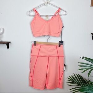 n:Philanthropy Baylis Sports Bra & Bedford Biker Short Coral